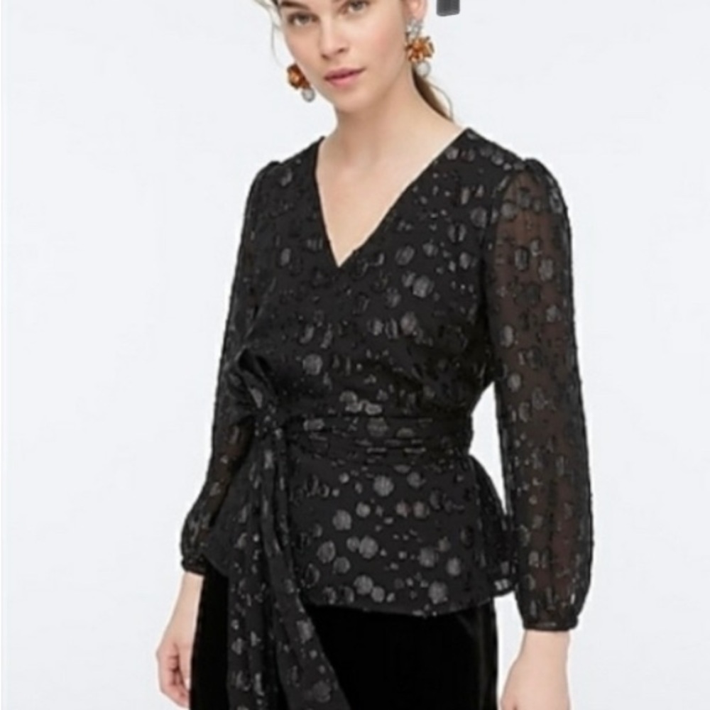 J crew shiny polka dot blouse (XL)